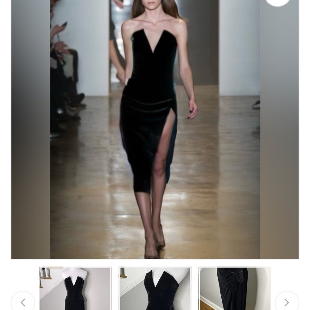 Elegant purple Velvet Dress with Slit